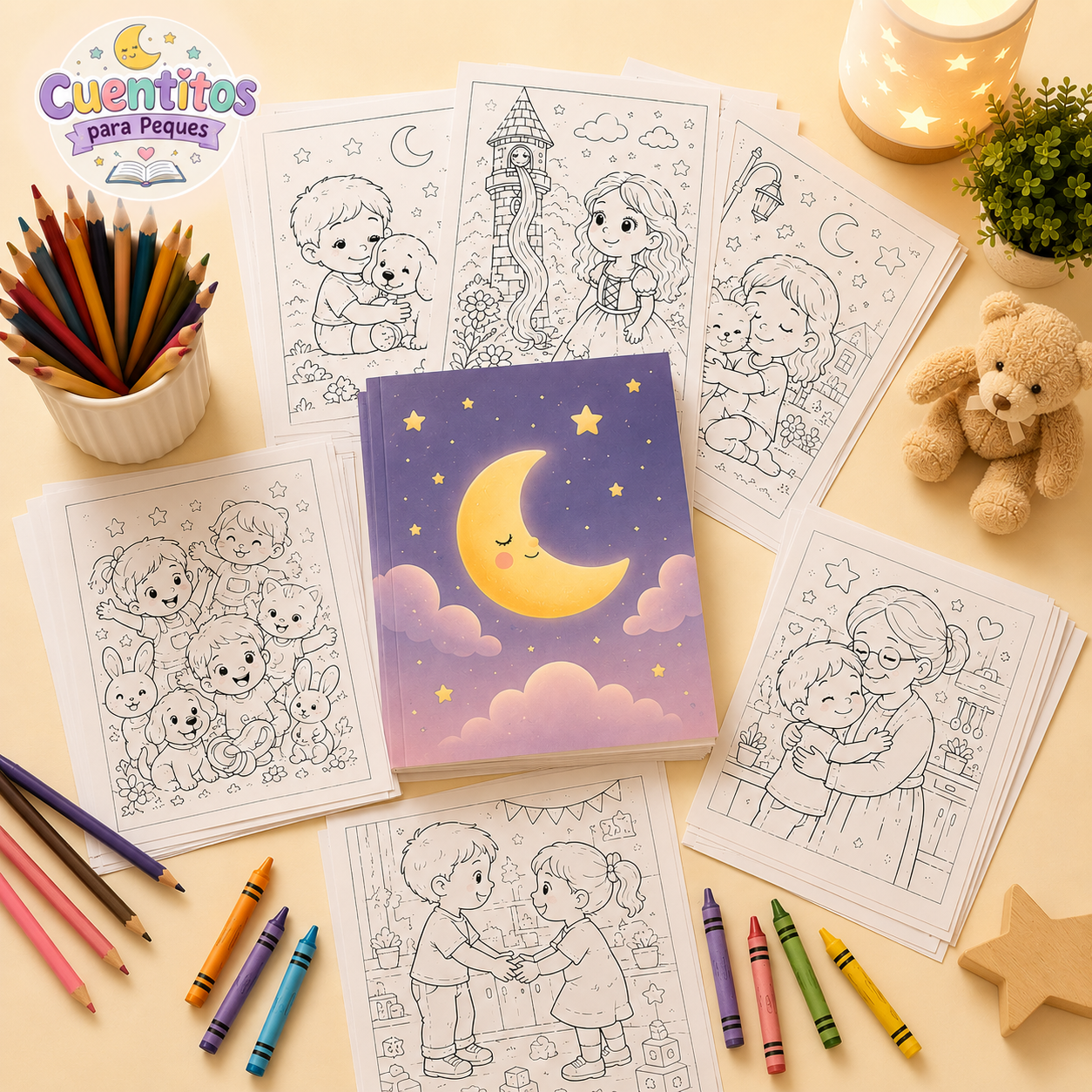 Cuentitos para Peques | 30 Noches de Cuentos con Valores + Páginas para Colorear